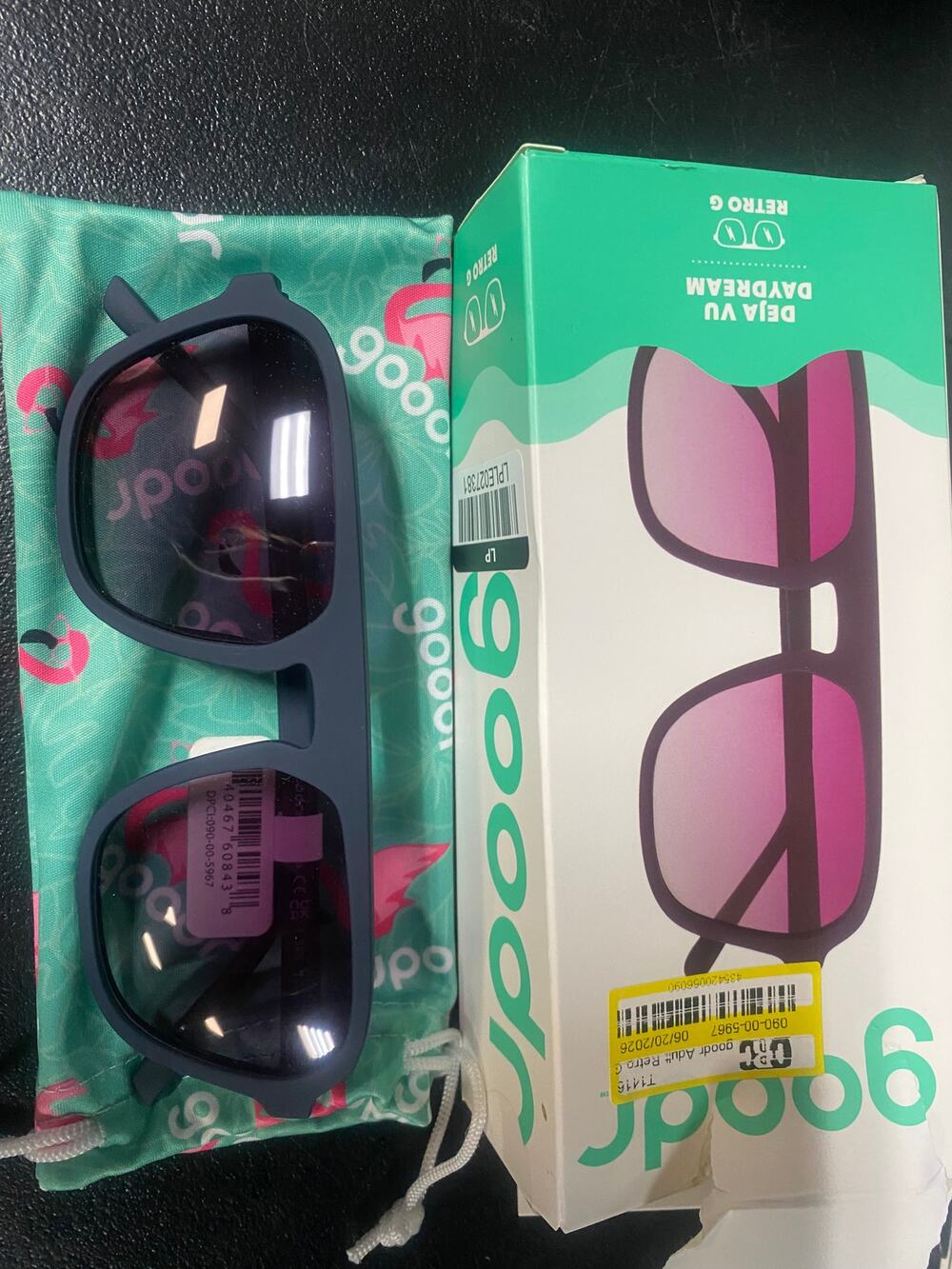 NWT - goodr adult retro G Deja Vu Daydream Plastic Square Sunnies